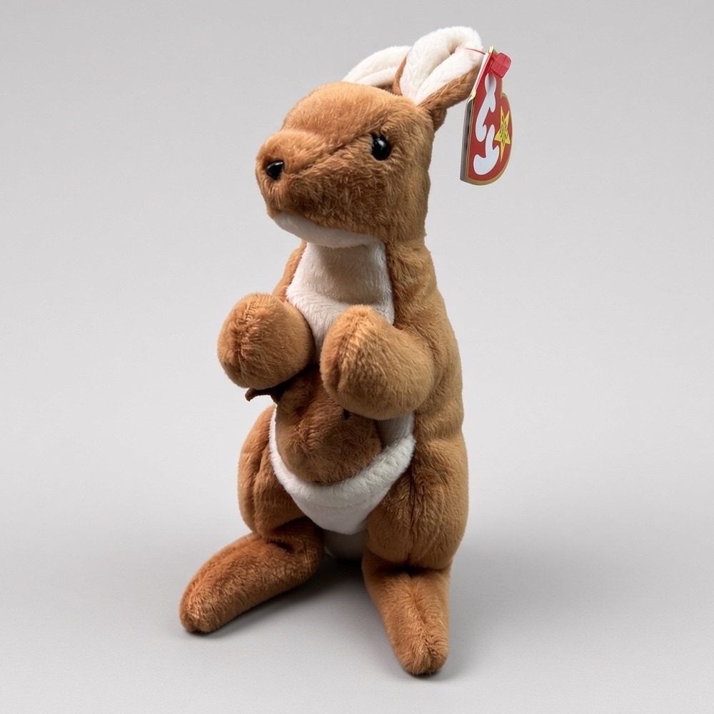Ty Beanie Baby Pouch Kangaroo With Joey Style 4161 1996 With Tags Vintage
